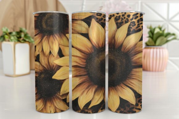 20 OZ Glitter Leopard Skinny Tumbler Graphics and Tumbler Wraps