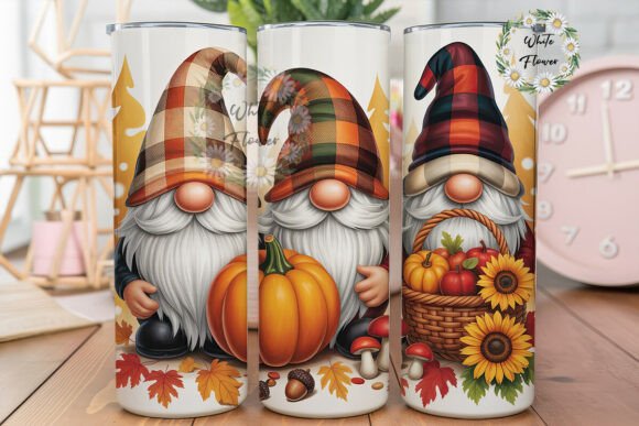 Autumn Plaid Gnomes Pumpkin: Tumbler Wraps Graphics Review