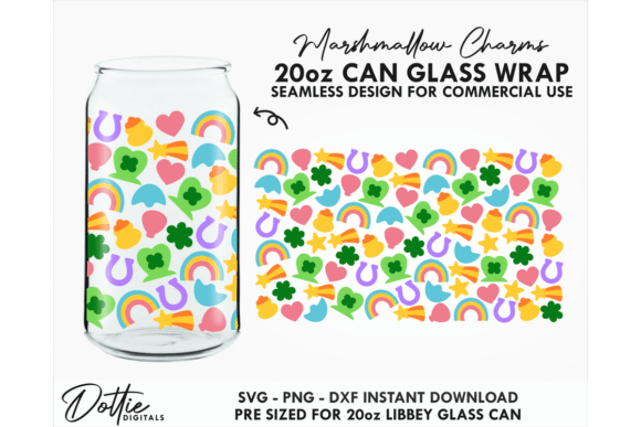 Charms 20oz Glass Can Wrap SVG Tumbler Wraps Graphics