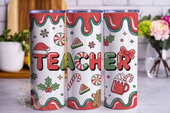 Christmas Teacher Candy Tumbler Wraps Graphics Review