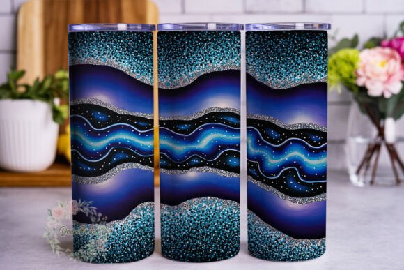 Cosmic Geode Glitter Tumbler Wraps Graphics
