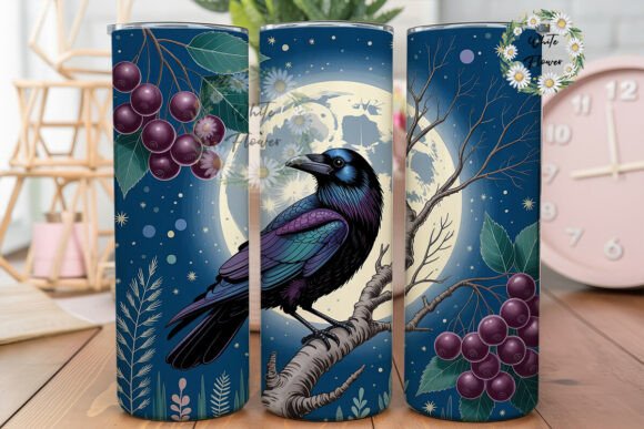 Enchanted Raven Moon Forest Tumbler Wraps Graphics Review