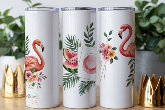 Flamingo Positive Vibes Graphics for Tumbler Wraps