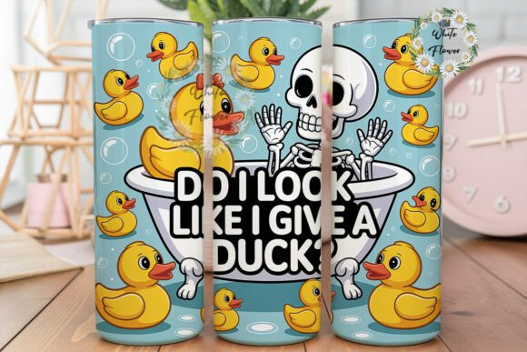 Funny Skeleton Duck 20oz Tumbler Wraps Graphics