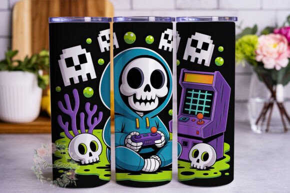 Gamer Skeleton Spooky Tumbler Wrap: Design Review
