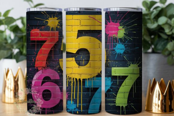 Graffiti Numbers Grunge 20oz Tumbler Graphics for Sellers
