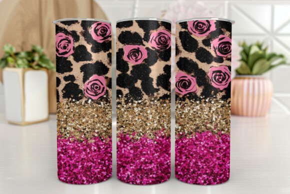 Leopard Glitter 20oz Tumbler Wrap: Graphics & Wraps