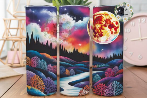 Mystical Moonlit Forest 20oz Tumbler Graphics for Tumbler Wraps