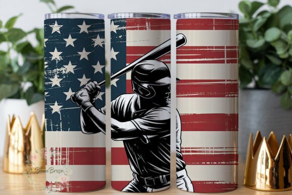 Patriotic Baseball Batter Tumbler Graphics & Wraps