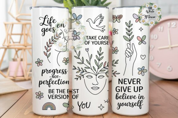Positive Affirmation Line Art Tumbler: Graphics for Tumbler Wraps Review