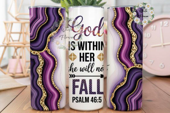 Purple Gold Glitter Geode 20oz Tumbler Wrap Graphics