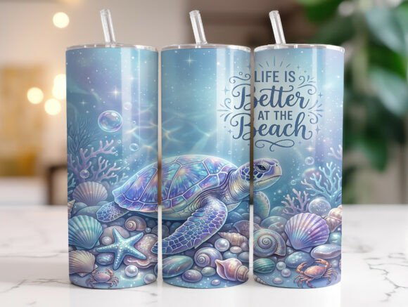 Sea Turtle Ocean Quote 20oz Tumbler Wrap Graphics Tumbler Wraps