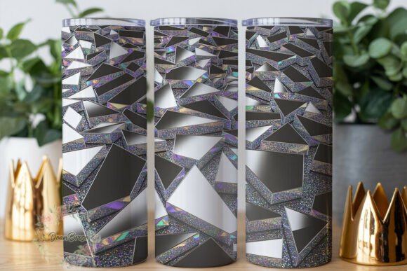 Sparkling Silver Glitter Tumbler Wraps Graphics
