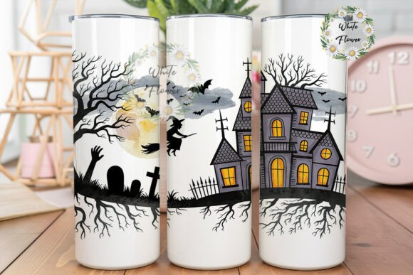 Spooky Haunted Mansion 20oz Tumbler Wrap Graphics