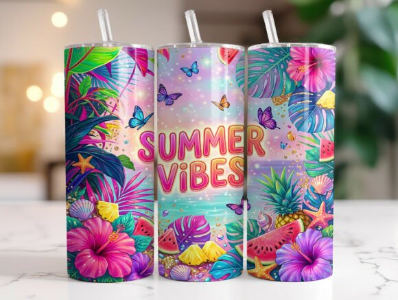 Summer Vibes Tropical Beach Tumbler Wrap Review