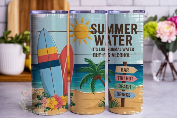 Summer Water Fun Beach Tumbler Wraps Graphics Review