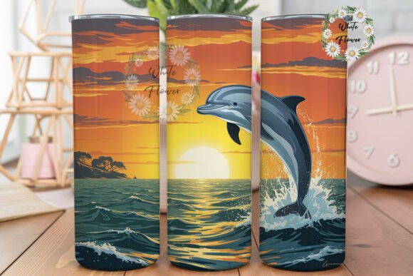 Sunset Dolphin Ocean Tumbler Wraps Graphics Review