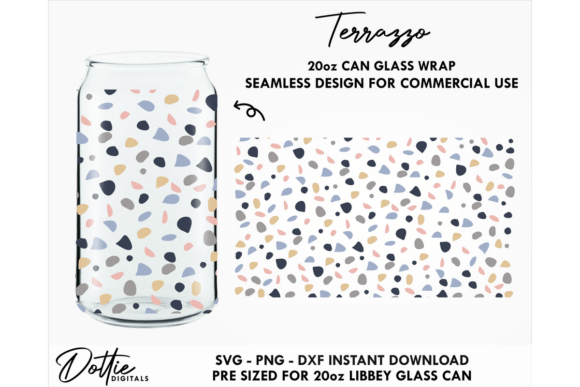 Terrazzo 20oz Glass Can Wrap SVG – Graphics & Tumbler Wraps