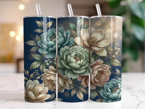 Vintage Peony Magnolia Floral Tumbler Design Review